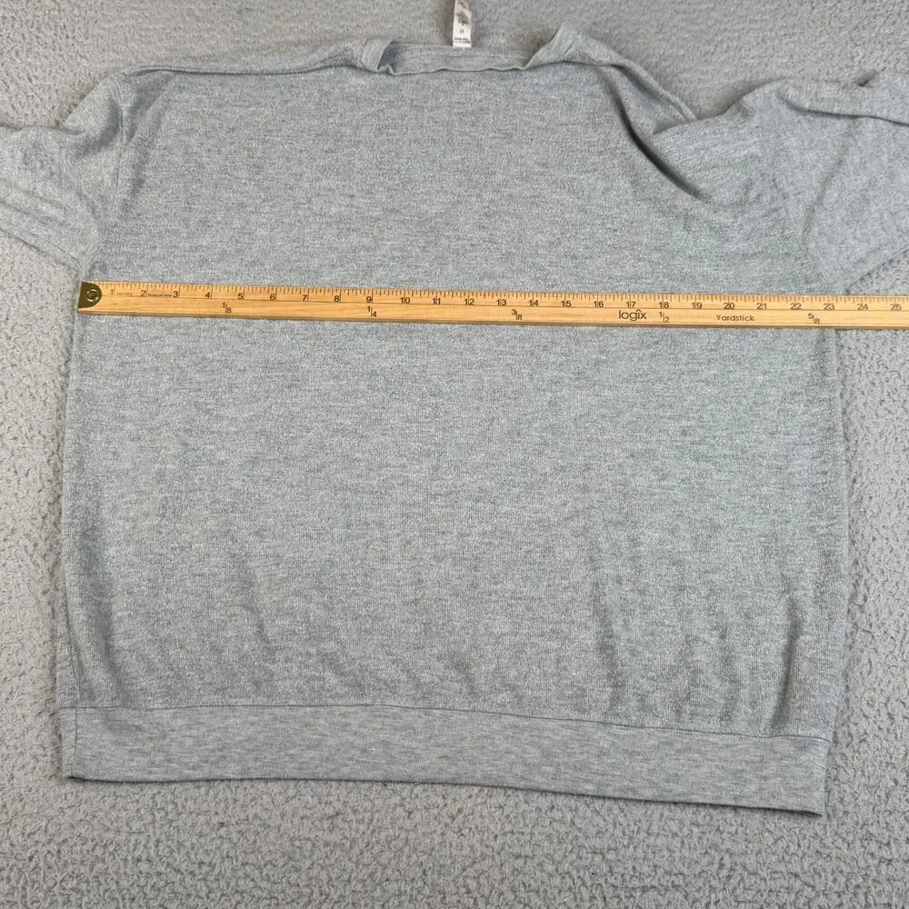 ALO YOGA Sweatshirt Womens Medium Gray Pullover Crew Athleisure Sweater Fuzzy